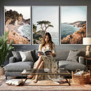 California Coast Canvas Wall Art Set, Big Sur McWay Falls by MyGreatCanvas | Canvas Wall Art Prints | Photo Prints & Wall Decor