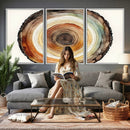 Natural Wood Slice Wall Art Canvas Print, Tree Ring Wall by MyGreatCanvas | Canvas Wall Art Prints | Photo Prints & Wall Decor