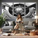 Vintage Propeller Plane Wall Art Canvas Print, Black and by MyGreatCanvas | Canvas Wall Art Prints | Photo Prints & Wall Decor