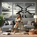 Vintage Airplane Wall Art Canvas Print, Black and White by MyGreatCanvas | Canvas Wall Art Prints | Photo Prints & Wall Decor