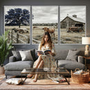 Texas Longhorn Canvas Wall Art, Rustic Farm Barn Bluebonnet by MyGreatCanvas | Canvas Wall Art Prints | Photo Prints & Wall Decor
