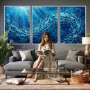 School of Fish Canvas Print | Blue Ocean Underwater Wall Art by MyGreatCanvas | Canvas Wall Art Prints | Photo Prints & Wall Decor