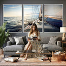Sailboat Wall Art Canvas Print, Ocean Sunset Sailing Framed by MyGreatCanvas | Canvas Wall Art Prints | Photo Prints & Wall Decor