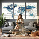 Watercolor World Map Canvas Wall Art Print – Abstract by MyGreatCanvas | Canvas Wall Art Prints | Photo Prints & Wall Decor