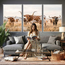 Texas Longhorn Canvas Wall Art, Rustic Farm Animal Photography Print, Farmhouse Country Decor, Western Ranch Art by MyGreatCanvas | Canvas Wall Art Prints | Photo Prints & Wall Decor