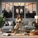 Brooklyn Bridge Canvas Wall Art, New York City Skyline Photography Print, NYC Landmark Urban Decor Artwork by MyGreatCanvas | Canvas Wall Art Prints | Photo Prints & Wall Decor