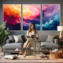 Colorful Abstract Canvas Wall Art Print, Vibrant Popup Color Art Print