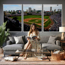 Chicago Cubs Baseball Team Print - Wrigley Field Stadium