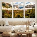 Half Dome Yosemite Canvas Wall Art – Majestic Triptych