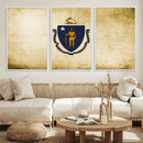Massachusetts Flag Wall Art Canvas Print