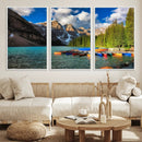 Moraine Lake 3-Panel Wall Art, Majestic Mountain and Lake by MyGreatCanvas | Canvas Wall Art Prints | Photo Prints & Wall Decor