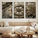 Wooden Ship Wheel Canvas Print, Multi Panel Canvas Wall Art