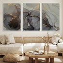 Gray Marble Fluid Wall Art – Modern Abstract Canvas Print