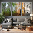 Four Seasons Wall Art Forest Canvas Print – Triptych