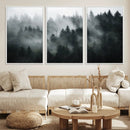Foggy Forest Wall Art Canvas Print | 3 Panel Large Misty by MyGreatCanvas | Canvas Wall Art Prints | Photo Prints & Wall Decor