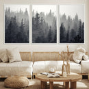 Misty Forest Canvas Wall Art – Monochrome Triptych Pine Tree by MyGreatCanvas | Canvas Wall Art Prints | Photo Prints & Wall Decor