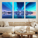 Northern Lights above Mountain Wall Art, Northern Lights