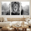 Black and White Lion Canvas Wall Art – Animal Print Artwork by MyGreatCanvas | Canvas Wall Art Prints | Photo Prints & Wall Decor
