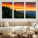 Forest Landscape Wall Art Sunset Canvas, Forest Sunset