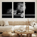 Lion Family Wall Art Canvas Print – Framed Majestic Wildlife by MyGreatCanvas | Canvas Wall Art Prints | Photo Prints & Wall Decor