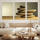 Fluvial Zen Stones Canvas Wall Art Print by MyGreatCanvas | Canvas Wall Art Prints | Photo Prints & Wall Decor