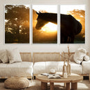 Horse at Sunset Wall Art Animal Canvas Print