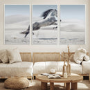Prancing Horse Desert Large Wall Art Canvas Print – Majestic