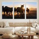 Horse Herd Wall Art Animal Canvas Print