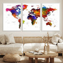 World Map Canvas Print – Detailed Map of the World Wall Art