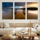 Serene Lake Pier at Sunset Canvas Print | Landscape Canvas