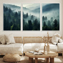 Captivating Misty Forest Wall Art Premium Canvas Print a