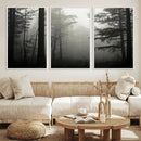 Misty Forest Wall Art Premium Canvas Print a Foggy and