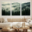 Captivating Misty Forest Wall Art Premium Canvas Print a