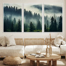 Captivating Misty Forest Wall Art Premium Canvas Print a
