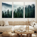 Captivating Misty Forest Wall Art Premium Canvas Print,