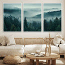 Captivating Misty Foggy Forest Wall Art Premium Canvas Print