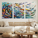 Modern Abstract Fish Shoal Wall Art Canvas Print, Colorful by MyGreatCanvas | Canvas Wall Art Prints | Photo Prints & Wall Decor