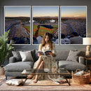 Dodger Stadium Sunset Game Triple Canvas Wall Art - Los