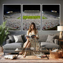 Beaver Stadium Night Game Triple Canvas Wall Art - Penn
