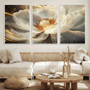 Gold Floral Wall Art Canvas Print, Framed Modern Flower Art by MyGreatCanvas | Canvas Wall Art Prints | Photo Prints & Wall Decor