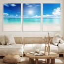 Blue Ocean Wall Art Canvas Print - Tranquil Ocean Paradise