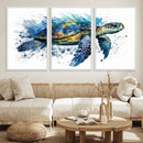 Turtle Wall Art Canvas Print, Framed Watercolor Turtle Art by MyGreatCanvas | Canvas Wall Art Prints | Photo Prints & Wall Decor