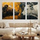 Bear and Bull Wall Art Canvas Print – Abstract Animal