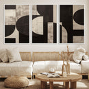 Abstract Brown Wabi Sabi Canvas Print Set – Minimalist