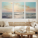 Abstract Ocean Wall Art -  Boat Wall Art Canvas Print