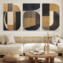 Modern Brown Wabi Sabi Wall Art Canvas Print Set – Framed