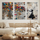Banksy Wall Art - Banksy Girl and Butterfly Explosion Wall
