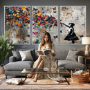 Banksy Wall Art - Banksy Girl and Butterfly Explosion Wall