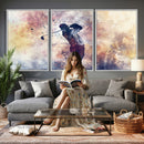 Abstract Watercolor Golf Player Wall Art Canvas Print