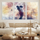 Abstract Watercolor Golf Player Wall Art Canvas Print